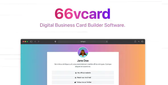 66vcard - 数字名片构建器（SAAS）