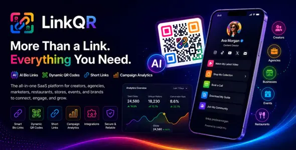 LinkQR - 多功能全媒体流引流与营销分析管理系统